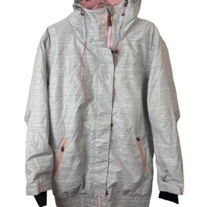💫BENCH Light Gray Hooded Jacket with Pink Accents NWT